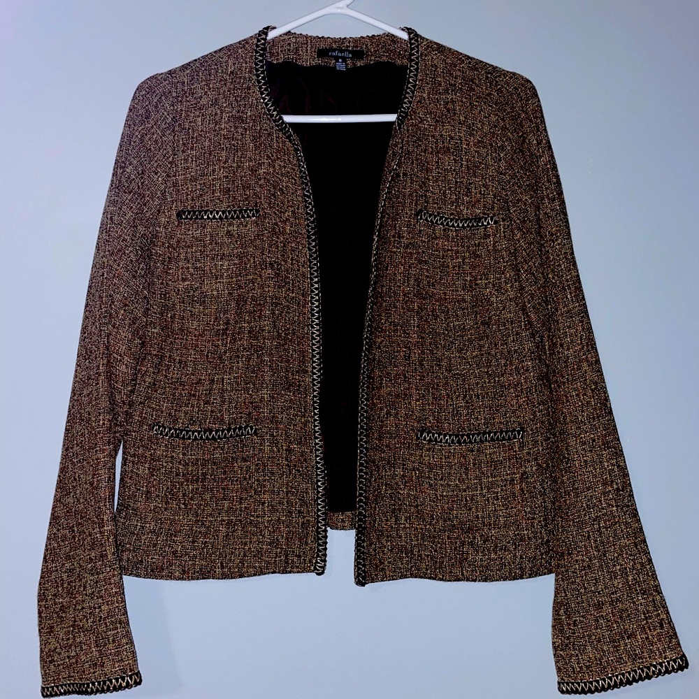 🤎Rafaella Women's Brown Tweed Jacket